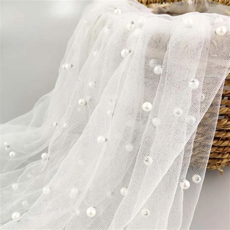 pearl metallic fabric|tulle fabric with pearls.